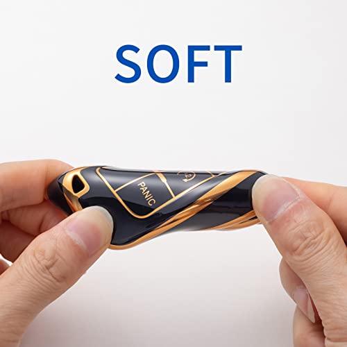 Saimui For Jeep Key Fob Cover With Leather Keychain Soft Tpu Protection Key Case Compatible With Grand Cherokee Renegade Smart Key,Black #TOP3