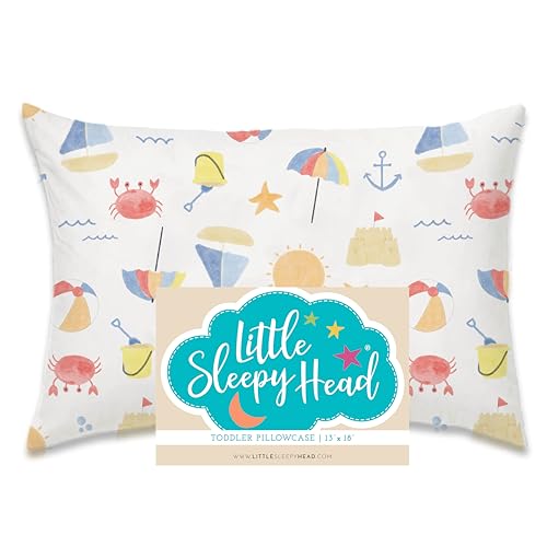 Little Sleepy Head Toddler Pillowcase, 100% Cotton & Hypoallergenic Pillow Case for Toddler Pillow, Snug Fit Envelope Pillowcase, 13x18 Pillowcase, Pilllow Sold Separately (Pink Giraffes)