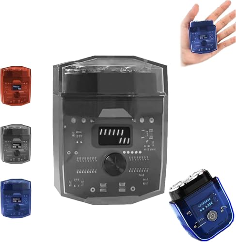 Mini rasoir électrique portable au design transparent noir élégant et double tête étanche