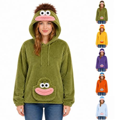 Big Mouth Monster Hoodies Adult Fuzzy Snuggle Goof Pullover Hoodie