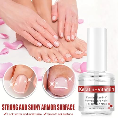 Keratin + Vitamin C Nail & Cuticle Oil, Nail Strengthener & Growth Treatment, Moisturizing Repair Oil for Dry Damaged Nails, Nourishing Cuticle Care with Keratin Protein for Strong Healthy Nails - Image 3