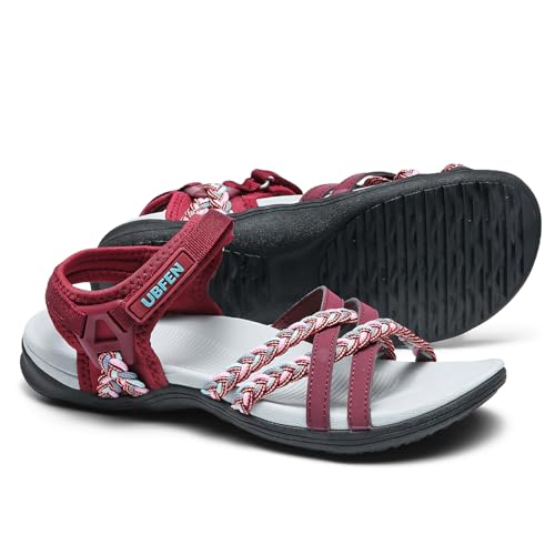 UBFEN Womens Hiking Sandal Sport Sandal Straps with with Arch Support Beach Vacation Casual Camping