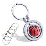 HXYCNNA Basketball Keychain, Car Key Chain for Men/Women, Key Chain Charms with 5 Keyrings, Backpack Keychain, Friends Birthday Gift Ideas