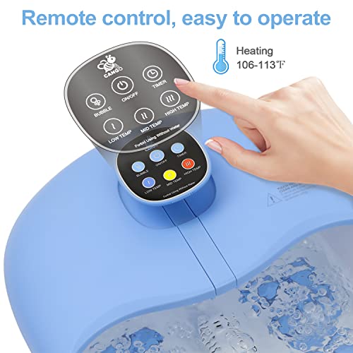 Cango Foot Spa Bath Massager With Heat Bubbles And Vibration Massage And Jets, 16Oz Tea Tree Oil Foot Soak Epsom Salt, Collapsible Foot Bath Bucket With Infrared Relieve Stress & Remote Control #TOP1