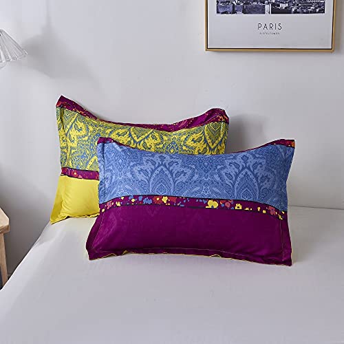 Erosebridal Boho Duvet Cover Paisley Floral Bedding Set, Luxurious Mexican Style Comforter Cover Set Full Size Bohemian Reversible Quilt Cover Retro Exotic Flower Bedroom Decor #TOP4
