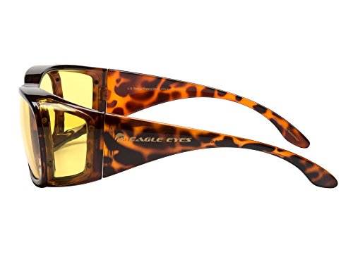 Eagle Eyes Night-LITE FitOns Night Driving Glasses with Anti Reflective Coating - Tortoise - Thumbnail 3
