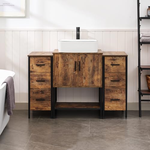 UEV 48" Rustic Brown Bathroom Vanity with Sink Combo,Industrial Iron