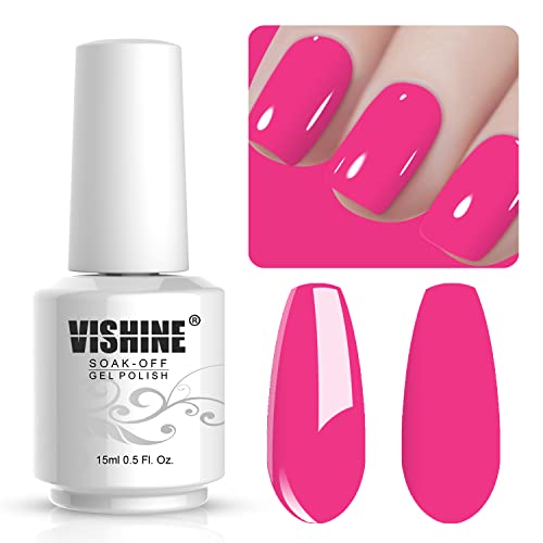 Vishine Gelpolish Soak-Off Nail Art Uv Led Nail Polish Salon Manicure Hot Pink(558) #TOP1