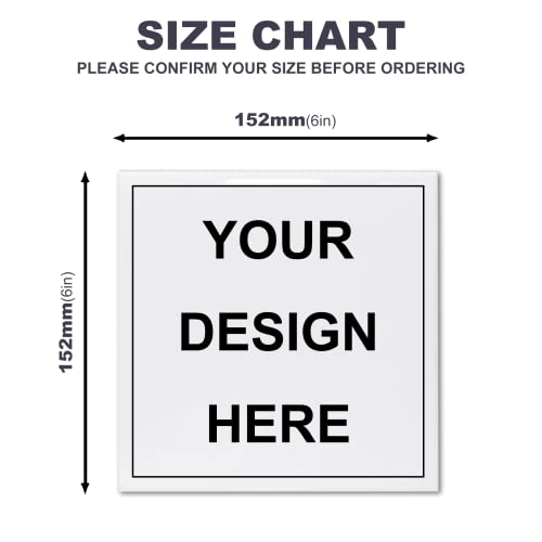 Sumex Sublimationsrohlinge Keramikfliesen zum Basteln, 6 Stück, glänzende weiße Keramikfliesen für Hitzepresse (15 x 15 cm)