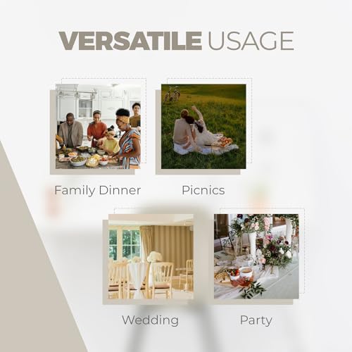 Decorelia Rectangle Damask Farmhouse Tablecloth for 10ft Table, Easy to Clean Banquet Arrow Design Tablecloths for Dining Table and Kitchen Table (Oblong,60 x 144 Inch (12-14 Seats),Cream) by Decorelia - Used condition - Image 6