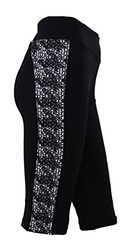 Private Island Women UPF 50+ Beach Board Shorts Pants Swimsuit Bathing Swim Rash Guard Yoga Bottom (S, Black Ck-RSP)