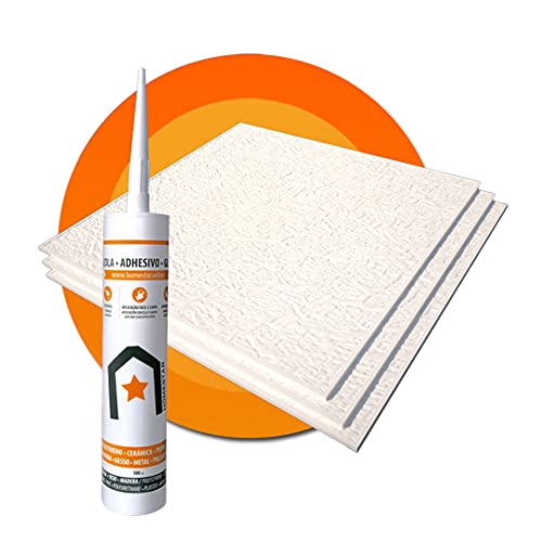 PACK 8x PANELES DECORATIVOS PARED/TECHO"D82" POLIESTIRENO POLIESPAN (8x Paneles + 1 Adhesivo 300ml) :: REVESTIMIENTOS HOMESTAR® Cover