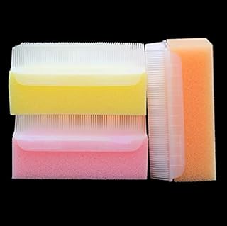 Scalp Scrubbie Baby Cradle Cap Brush Baby Bath Scrubber Sensory Brush and Sterile Bath Sponge Double Sided Brush (3 Packs)