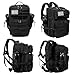 LHI Tactical Military Backpack for Men and Women 25L Army Assault Pack Bag Large Rucksack with Molle System-Black