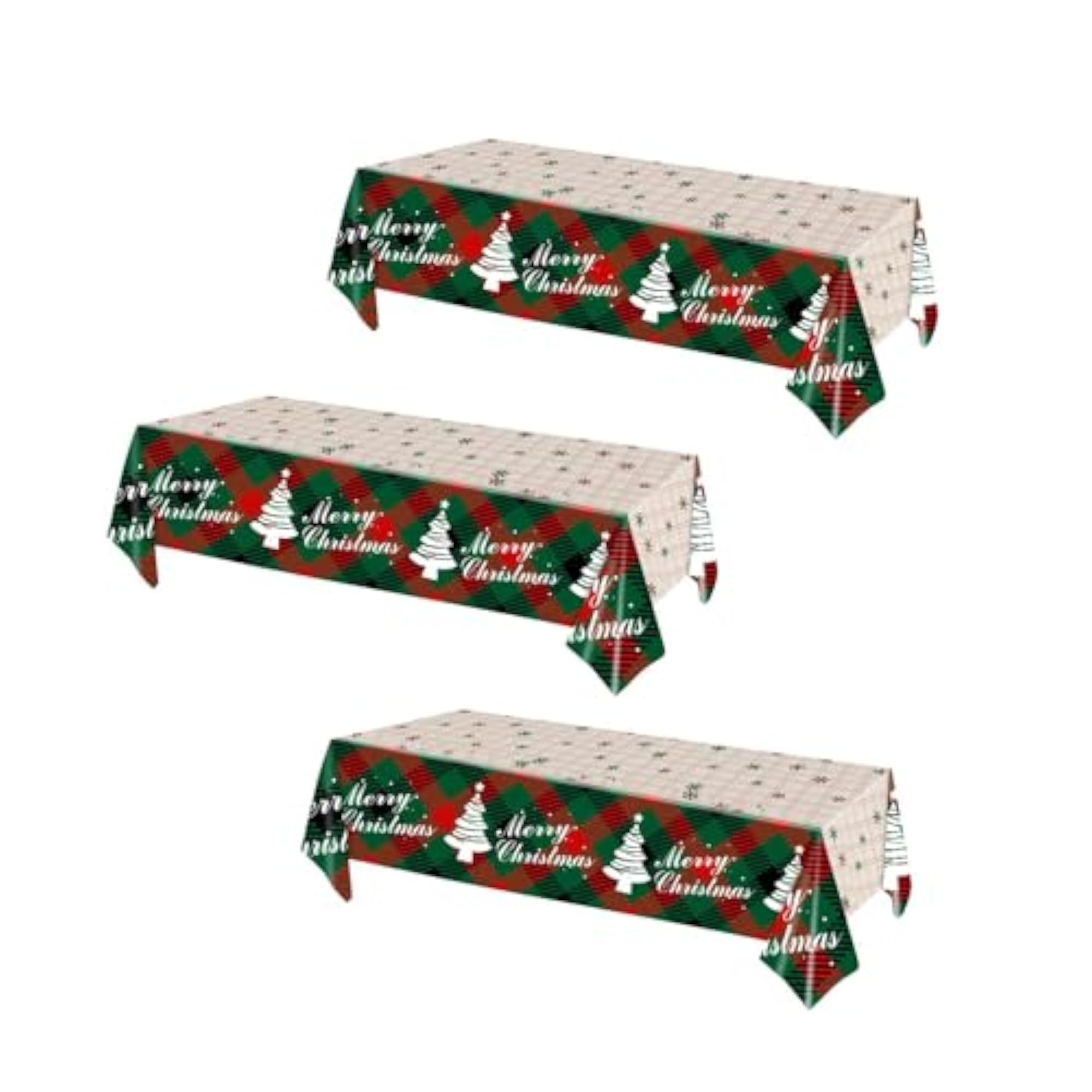 3PCS Christmas Disposable Tablecloth for Holiday Decor