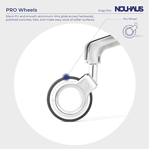 Nouhaus Ergopro Ergonomic Office Chair With Back Support, Computer Chair And Dorm Chair For Study. Rolling Chair Prowheels, 360 Degree Swivel Chair, Mesh Office Chair. (Silver) #TOP4