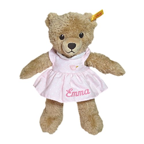 Steiff Schlaf gut Bär mit Kleidchen mit Ihrem Wunschnamen bestickt 25 cm rosa 239526mn