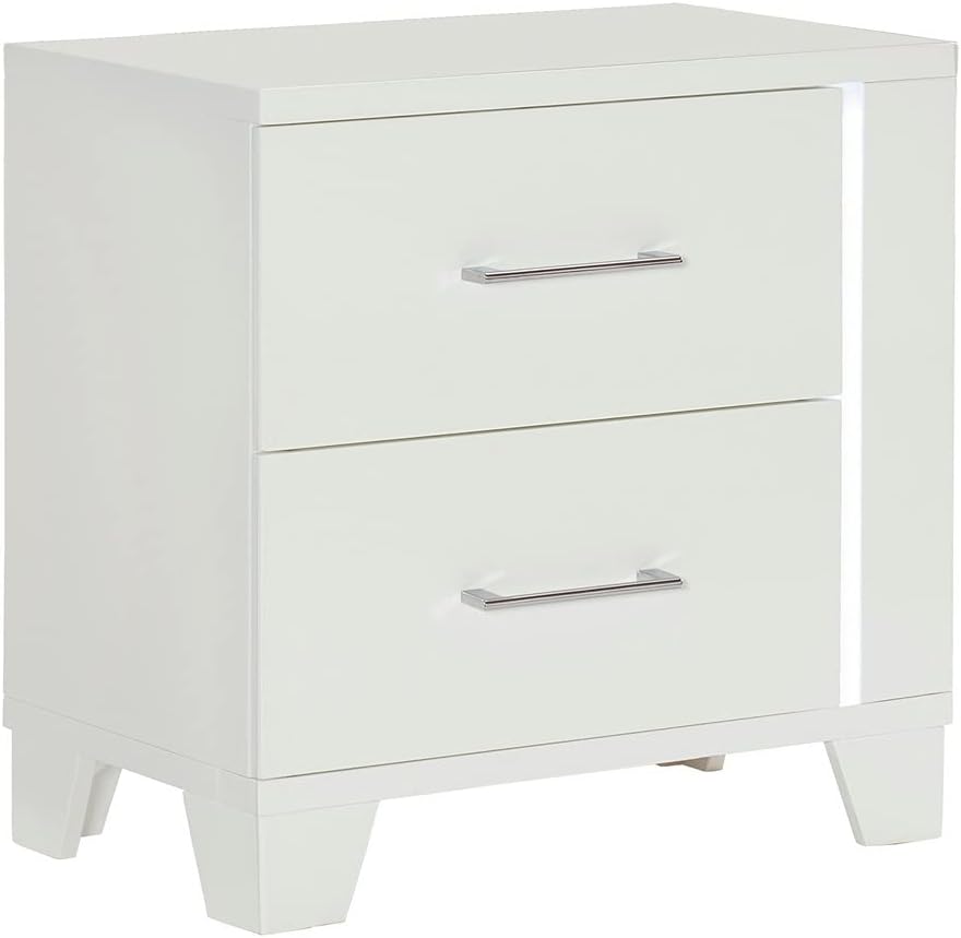 Homelegance 2-Drawer Nightstand, One Size, White