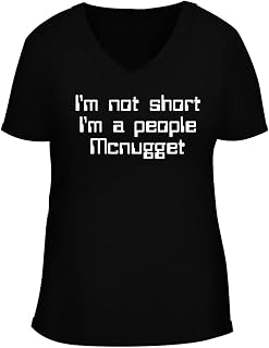 I'm Not Short I'm A People McNugget - Women's Soft & Comfortable Deep V-Neck T-Shirt CP05 Black