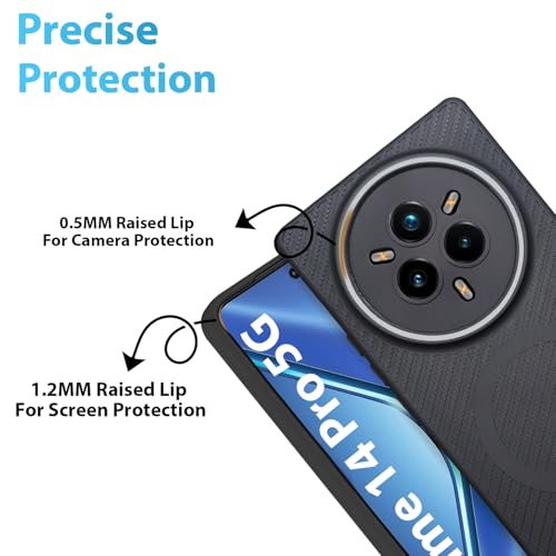 Image of LIRAMARK Rugged Carbon Fibre TPU Armor Silicone Back Cover Case for Realme 14 Pro 5G