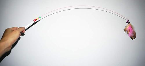 Miniatura 4 de Juguete de plumas para gatos, varita de juguetes para gatos, paquete de 5 unidades interactivas para mascotas y gatos perseguidores de gatitos,