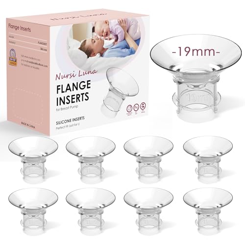 Image of Nursi Luna Flange Inserts 8PCS 19mm for 24mm Flange/Shield, Flange Sizing Kit Silicone Flange Insert, Breastfeeding Essentials Kit for New Moms