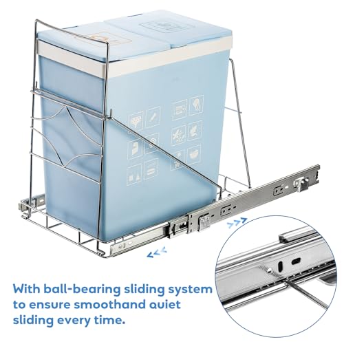 Youeon-Pull-Out-Trash-Can-Under-Cabinet-Adjustable-Stainless-Steel-Under-Sink-Trash-Can-Pull-Out-Slide-Out-Garbage-Shelf-Fit-for-7-11-Gallon-Trash-CanNot-Included