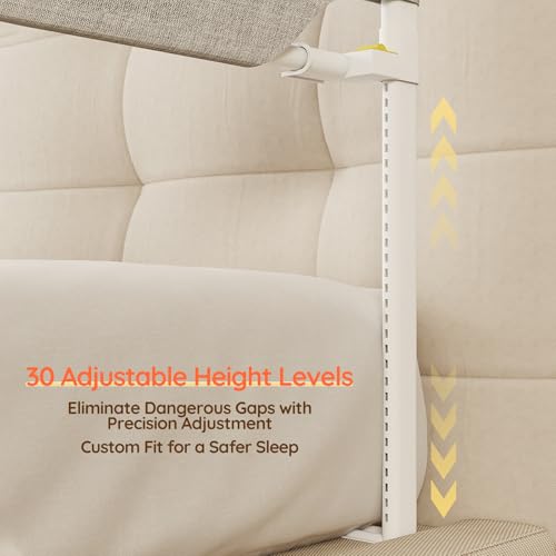colorfarm King Size Toddler Bed Rail 3 Pack Bed Rails Guard with Safety Lock - Adjustable Bedrails Bed Fence for Infant Baby Toddlers Child (78.7x78.7x74.8)