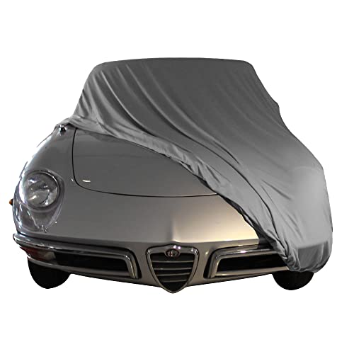 Compatibile con tu auto Star Cover telo copriauto da interno compatibile con Alfa Romeo Spider Duetto 1-Series copertura per auto Grigio GARAGECOVER Vestibilità perfetta e cover su misura