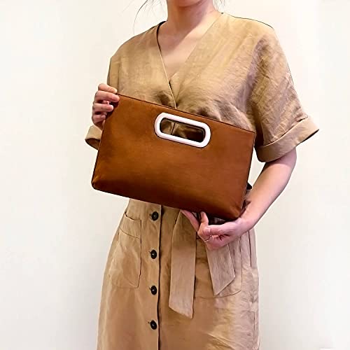 Image of Top Handle Faux Suede Clutch