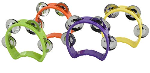 Musicube Stem Hand Tambourine Bells, 4 Cymbal Bells On Abs Plastic Hand, Kids Music Rhythm Toys, Stem Education Music Instrument For Music Center Kids Center, 4 Pack #TOP5