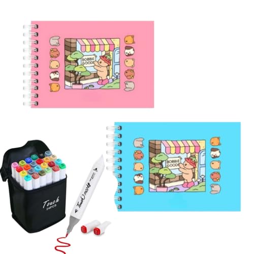 Conjunto 24 Canetinhas + 1 Livro De Colorir Capa Dura Com 50 Folhas – Kit Criativo para Colorir e De