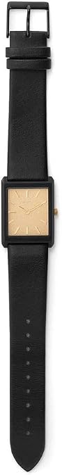 Breda Virgil 1736 Square Wrist Watch with Genuine Leather Band, 26MM
