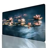 Alfombrilla Ratón xxl 600x300x3mm, Alfombrilla Ratón Rosa Alfombrilla Escritorio Flor Alfombrilla Gaming Con Base de Goma, bordes cosidos Mousepad Para juegos en la oficina en casa, Regalo 27-B-G