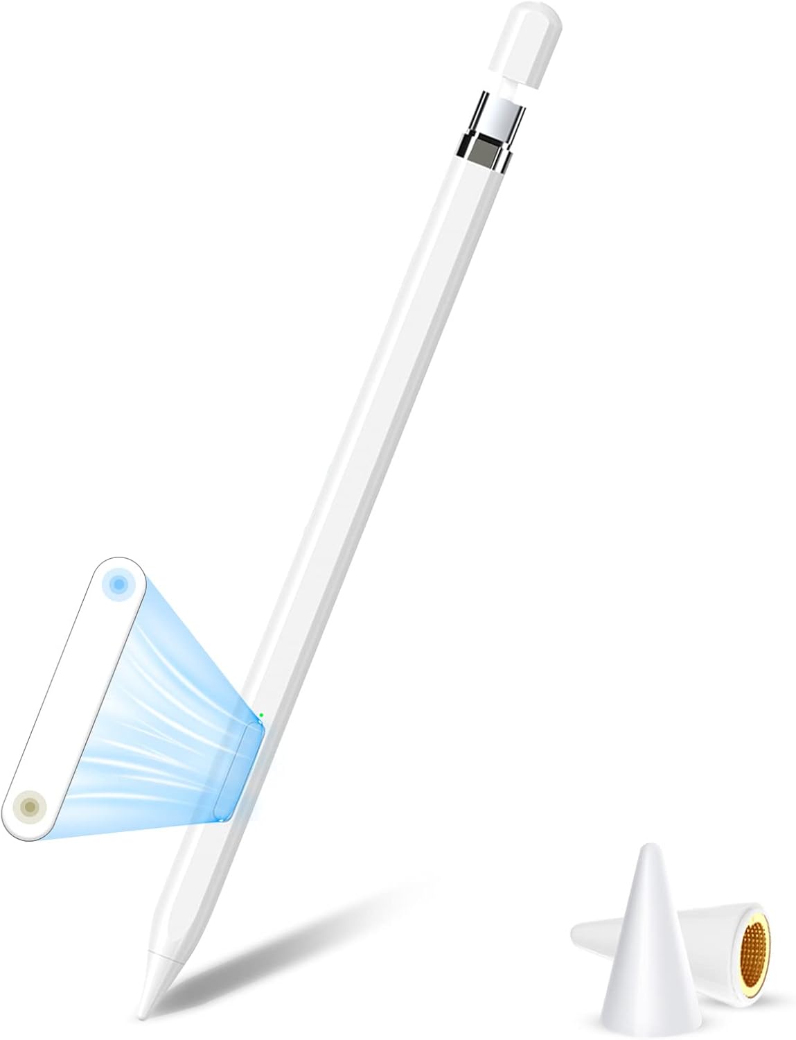 Touch Pen, iPad Pen, Apple Pencil, Ultra Sensitive, Ultra Fine, Rechargeable from iPhone/iPad, Lightweight, Anti-Abrasion, Tilt Sensing, Anti-Malfunction, Magnetic Adsorption, Stylus Pen for