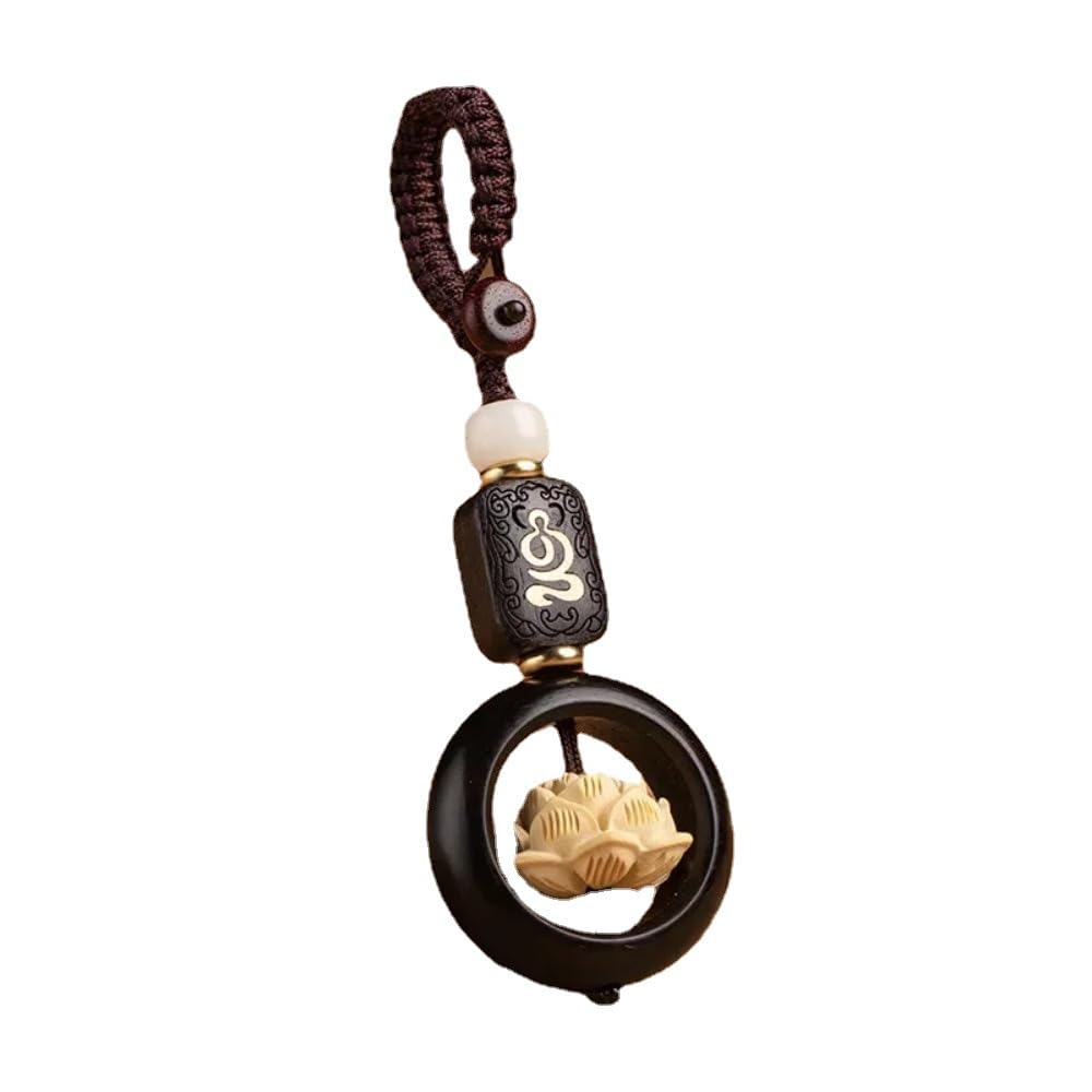 Buddyzm Kwiat Lotosu Brelok Akcesoria Drewniany Budda Lucky