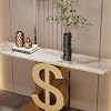 Modern Entryway Table, Console Tables for Entryway, Living Room, Foyer, Hallway(Black#D,100 * 30 * 80cm)