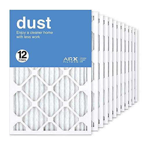 AIRx Filters 16x25x1 Air Filter MERV 8 Pleated HVAC AC Furnace Air Filter, Dust 12-Pack, Made in the USA