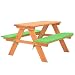 Produktbild Tidyard Kindersitzgruppe Picknicktisch Gartentisch Sitzgarnitur Holz Kindertisch mit Bänken 89x79x50 cm Massivholz Tanne