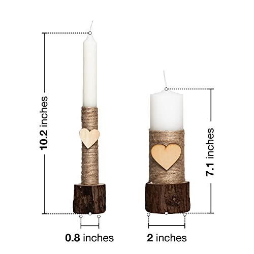 Unity Candles For Wedding Ceremony Set, Wedding Accessories For Reception Ceremony - Wedding Gifts - Candle Sets - 5.5 Inch Pillar And Two 9.8 Inch Tapers #TOP2