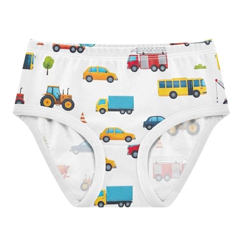 Cartoon Toddler Girls Underwear 2t Cotton Girl Panties Cute Colorful Vehicles Cars Yellow White Undies Kids Briefs