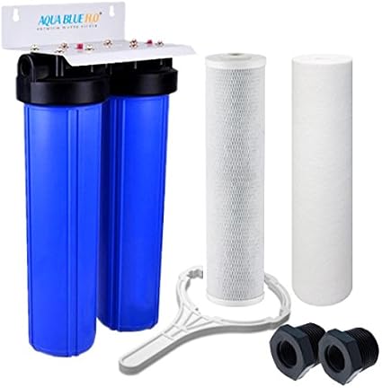 20 Inch Big Blue Twin Water Filter Housing, 10 Micron CTO Ca