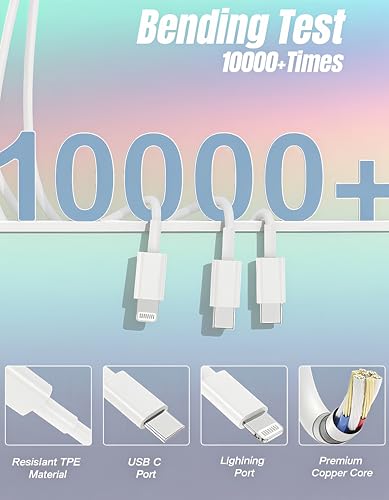 Image of Multi Charging Cable USB C 6ft,3 in 1 Charging Cable and Lightning Cord Fast Charger for Multiple Devices,Triple Universal Charger with USBC to Multiple Connectors for iPhone 17 16 15 14 13 12 11-1PC