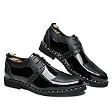 brogues herren schwarz  DJiess Männer Geschnitzte Brogue Schuhe Mode Nähen Leder Casual Oxford Schuhe Spitz Schnürschuhe Schwarz Männlich Business Office Schuhe