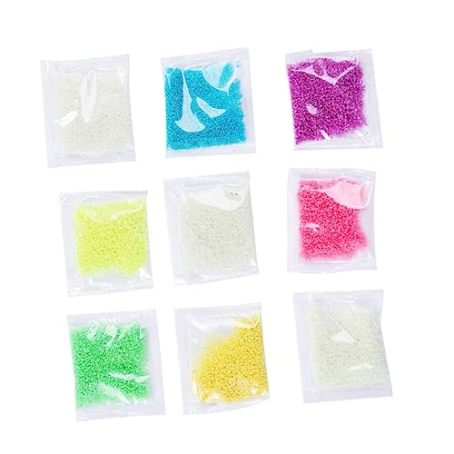 Toddmomy 9 Packs Bright Powder Fluorescent Gravel Long Lasting Luminous Sand for Aquarium Dark Years
