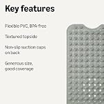 Amazon Basics Tapis de bain antidérapant avec ventouses pour baignoire et douche, 40" x 16", gris