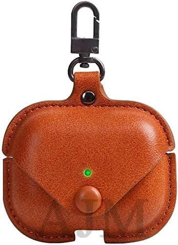 Image of AJM 360 Protection Shockproof Design Leather Case Compatible with Realme Buds T310 (Brown)