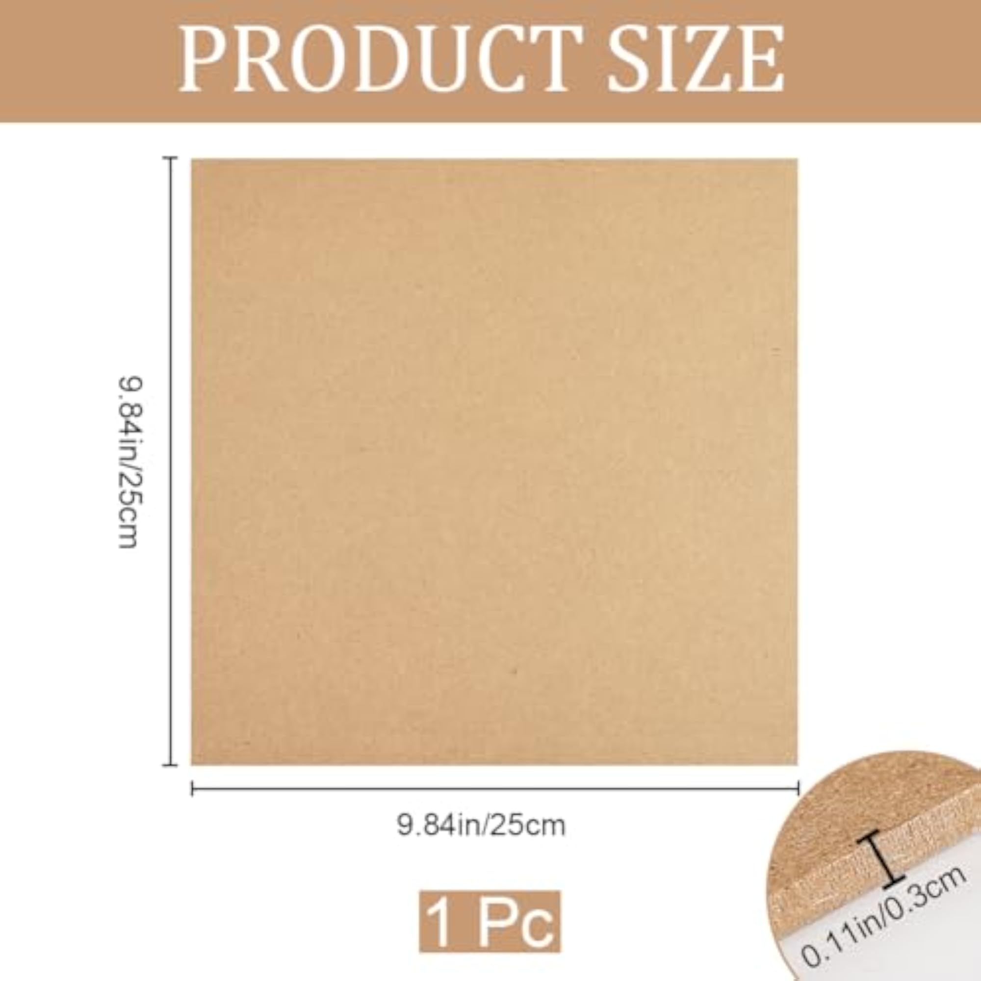 MDF Wood Boards for Crafts, 3mm Thick Square Wooden Sheets