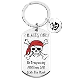 WEHBVF Pirate Gifts for Men Pirates Only Keychains Vintage Pirate Accessories for Men Crew Charm Skeleton Gift Basket for Him