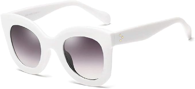 Occhiali da sole gatto donna - Grandi - Farfalla - Vintage - Ragazza -  Retro - Moda - Polarizzati - UV400 - Montatura bianca - lenti viola :  Amazon.it